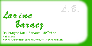 lorinc baracz business card